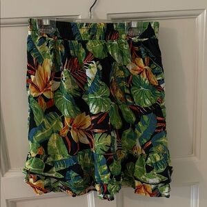 Vibrant Tropical Print Skirt